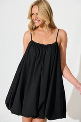 Black Cotton Bubble Dress